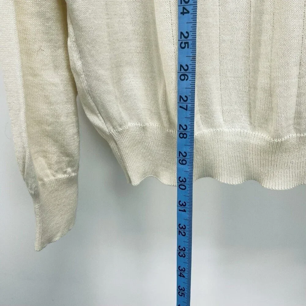 Franco Rossi Sweater Size XL Men’s Merino Wool Blend Long Sleeve Button Cream